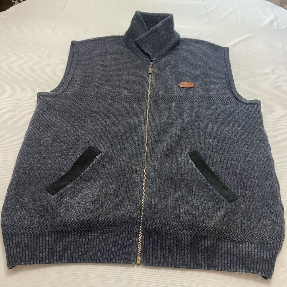 McDonald New Zealand Possum Merino Wool Navy Blue Vest Size Large